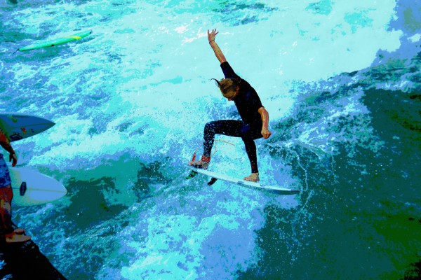 Eisbach Surfer - Leinwandbild