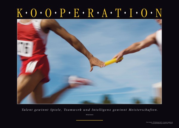 KOOPERATION - Motivationsbild Wandbild Staffellauf