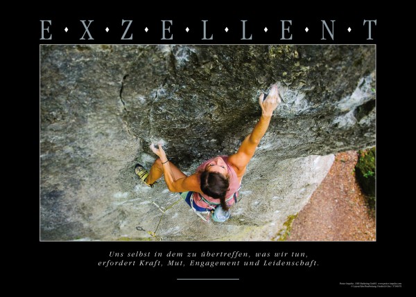 EXZELLENT - Motivationsbild Wandbild Kletterwand